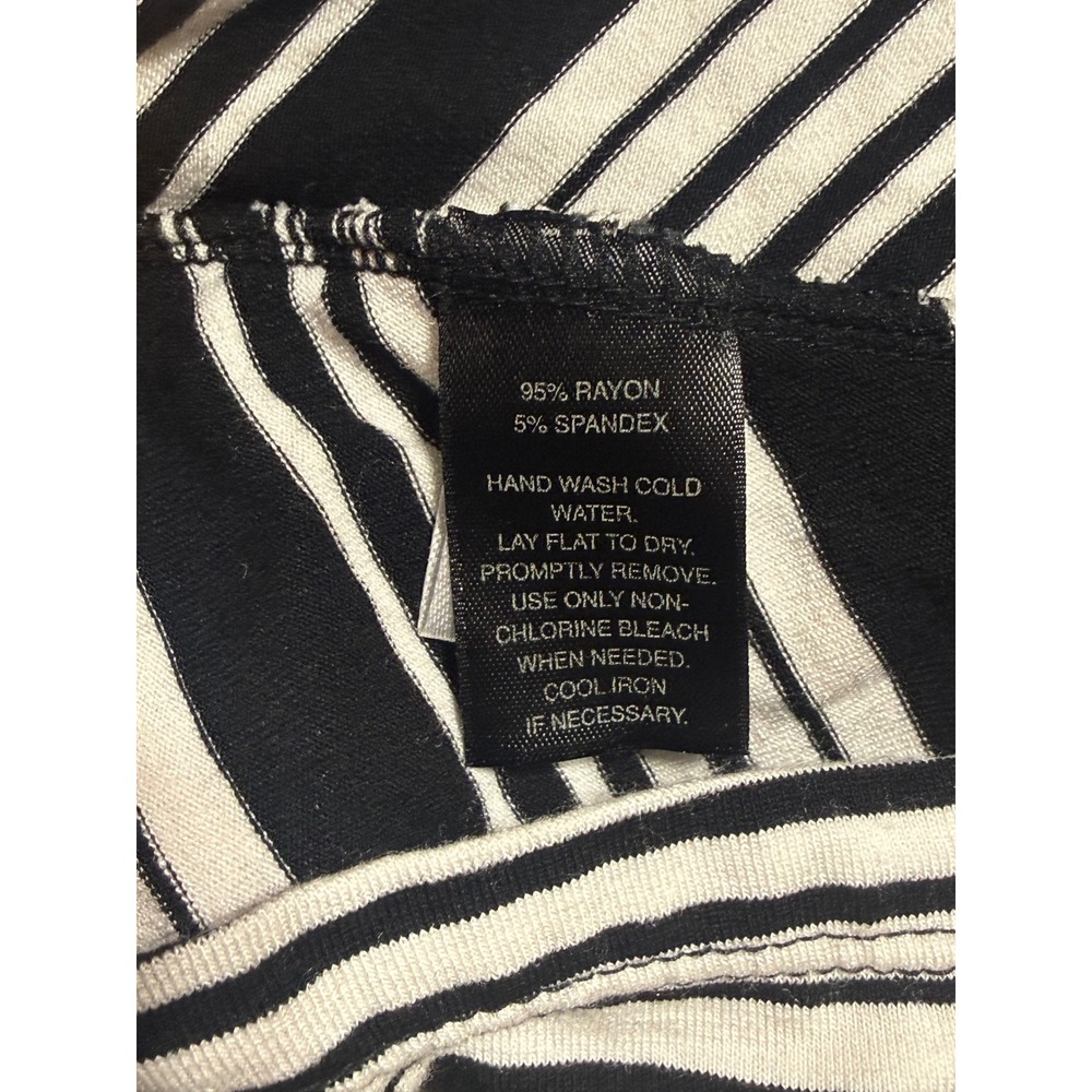 White House Black Cardigan XS Black White Striped Open Front Preloved - Picture 5 of 9